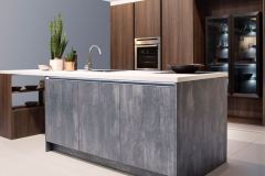 German Kitchen design with washed grey island 