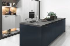 German Kitchens design with grey cupboards and dark island image